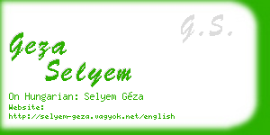 geza selyem business card