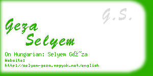 geza selyem business card